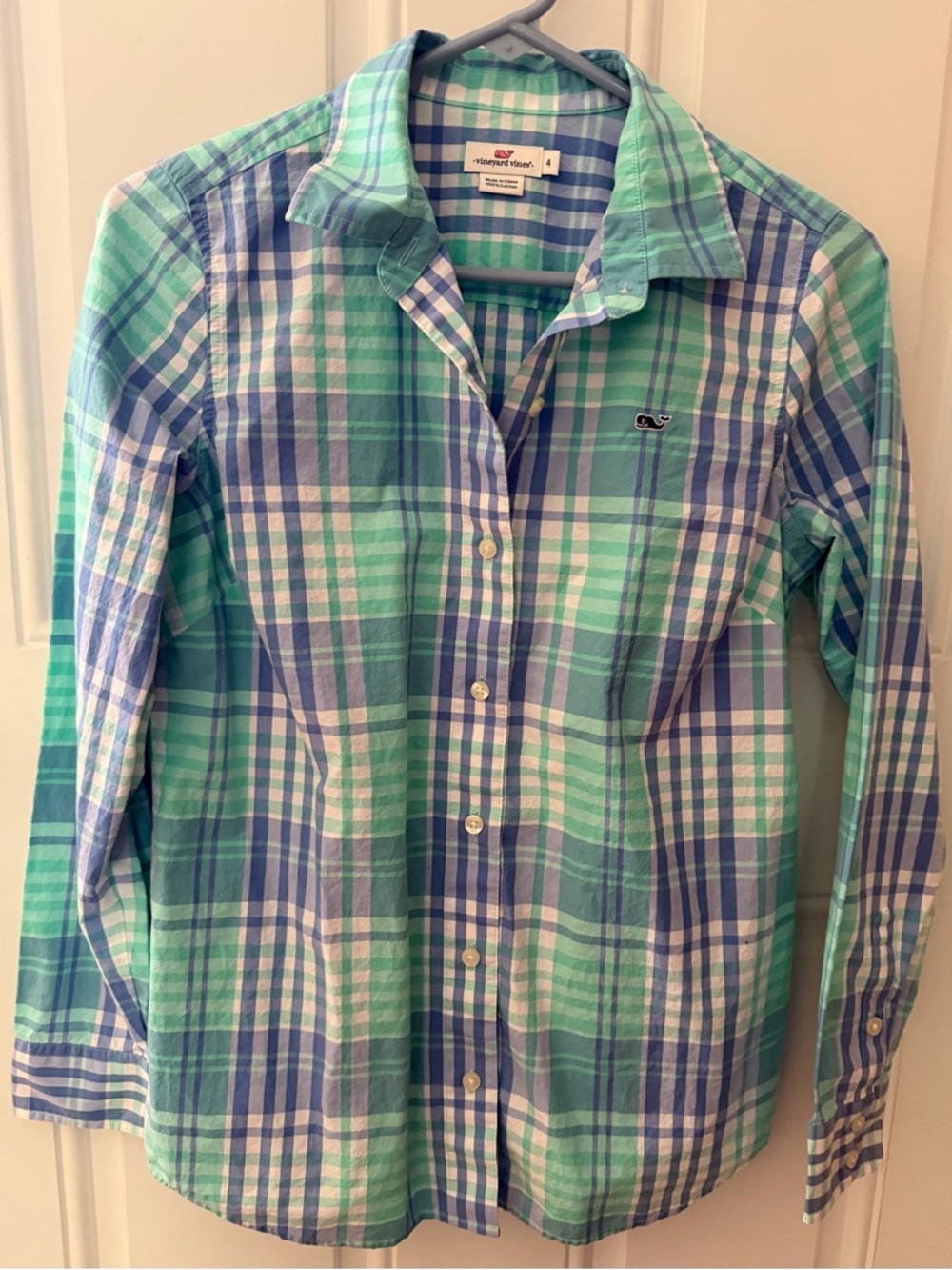 Vineyard Vines Women’s Plaid Button-Down Shirt 4 S Small